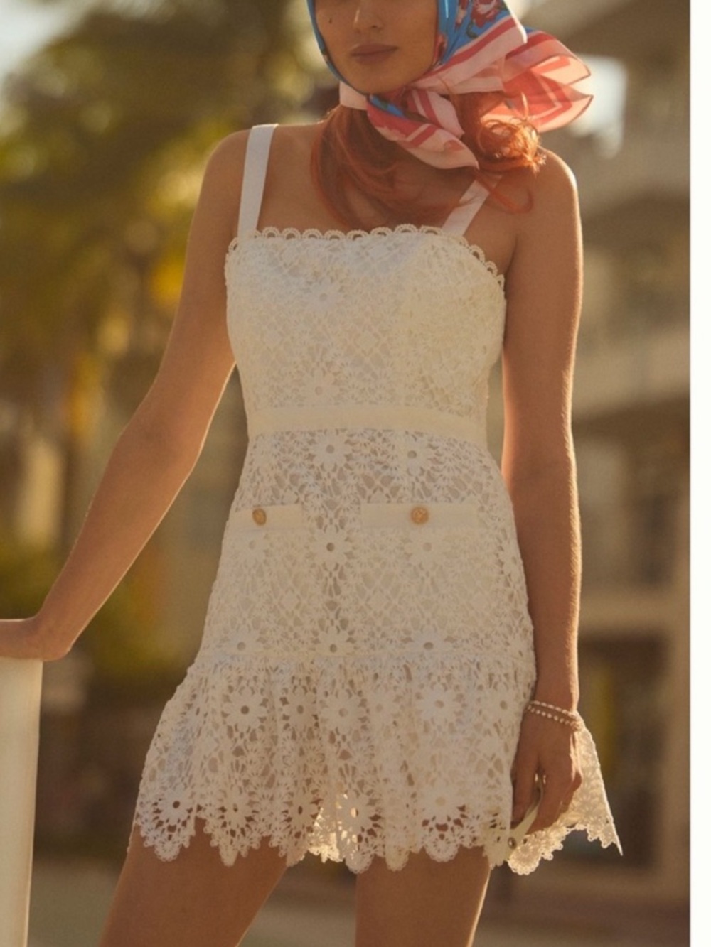 Nwt Saylor White Lace Fit & Flare Mini Dress in White - Picture 2 of 5